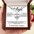 "A Mia Moglie" Collana Cuore Per Sempre in argento puro